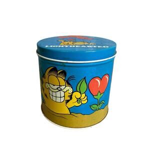 Garfield Lighthearted Tin 1978 United Feature Can Jim Davis Hearts CHIENCO USA